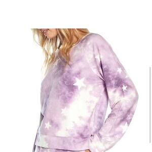 WILDFOX Tie Dye Star Sweatshirt PURPLE CELESTIAL